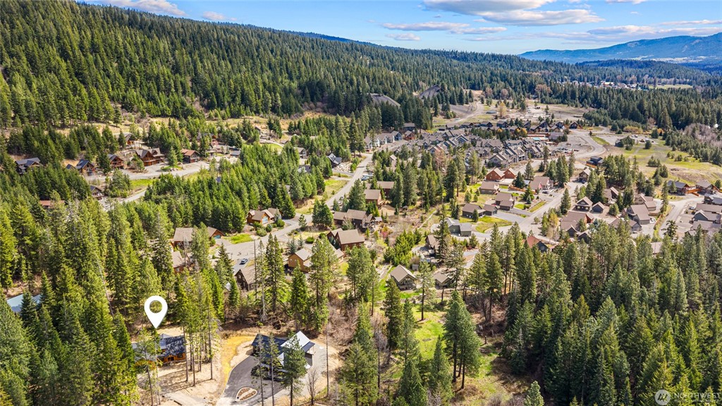 Aerial view of 121 Bitterroot Lane and Roslyn Ridge